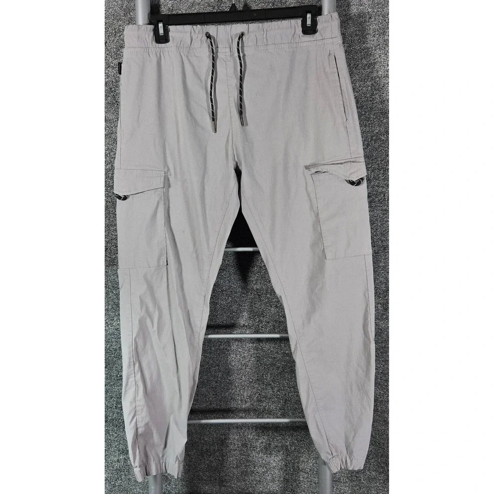 Ring of Fire Mens Light Gray Cargo Jogger Pants Utility Streetwear RYB1258V2 L